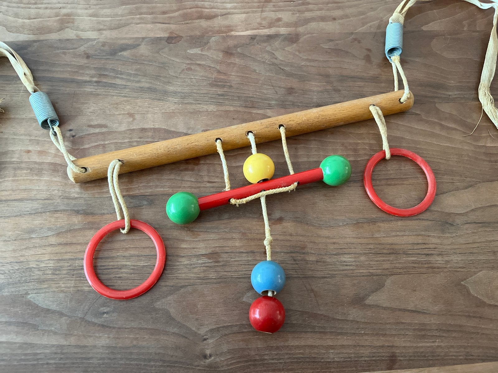 Vintage houten babygym met kleurrijke speeltjes, Ophalen of Verzenden, Gebruikt, Babygym