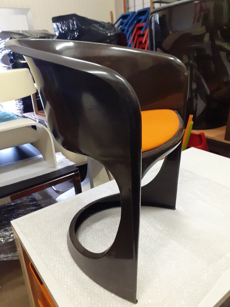 4 Cado kuipstoelen Steen Ostergaard design jaren 70 retro, Ophalen, Stof, Cado, Bruin