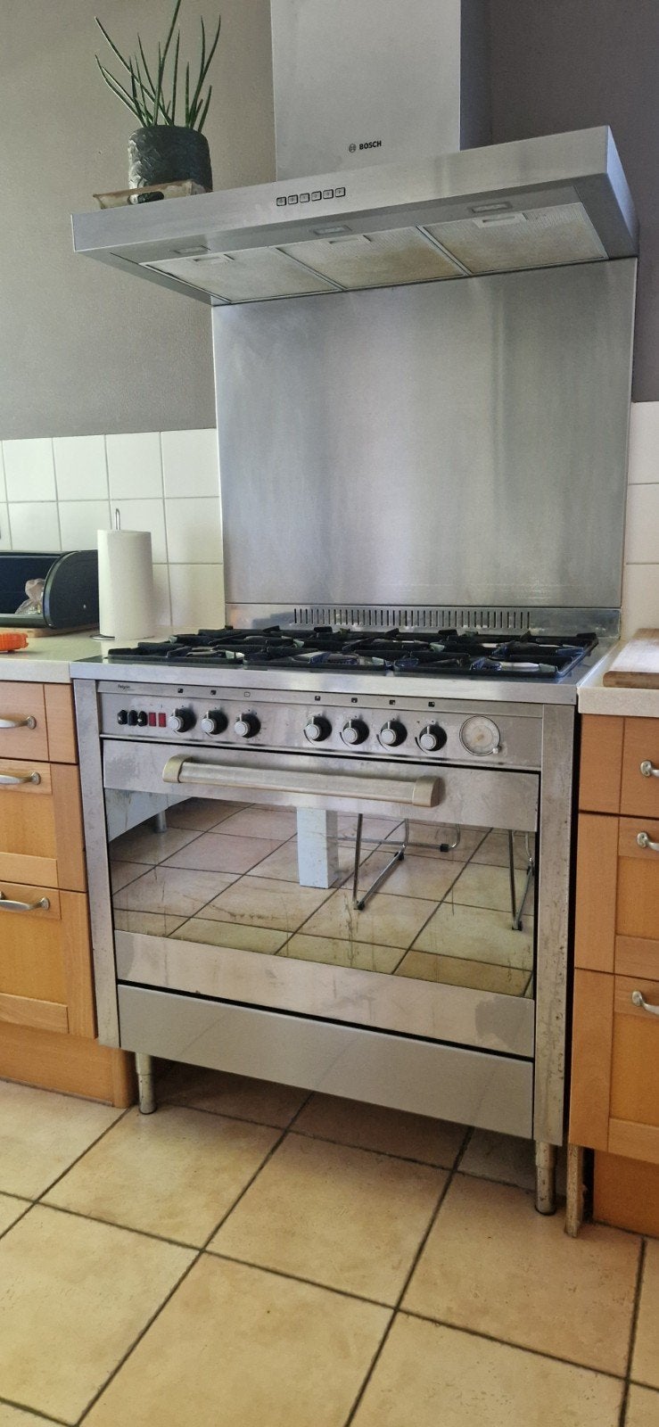 RVS Pelgrim Gasfornuis met grote Oven - Vrijstaand, Gebruikt, 60 cm of meer, Ophalen of Verzenden, Gas