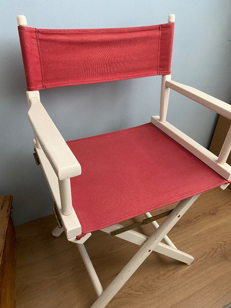 Regisseurstoel, Huis en Inrichting, Stoelen, Ophalen, Gebruikt, Wit, Eén