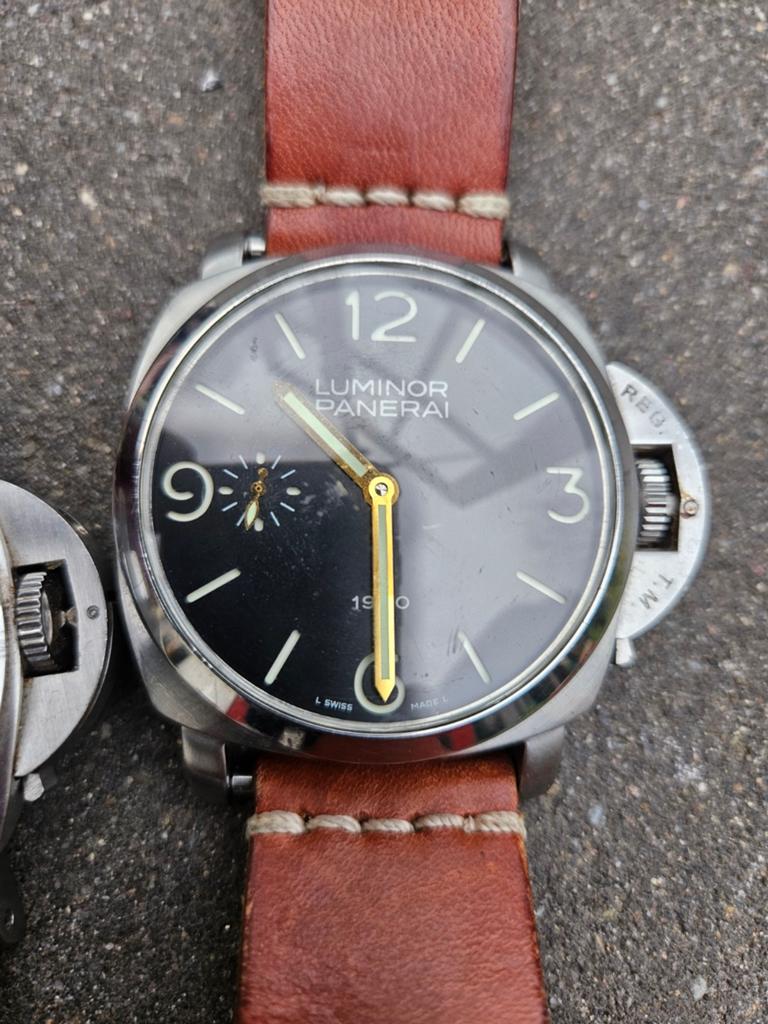 Panerai 1950, Sieraden, Tassen en Uiterlijk, Horloges | Heren, Ophalen of Verzenden, Gebruikt, Leer, Overige merken