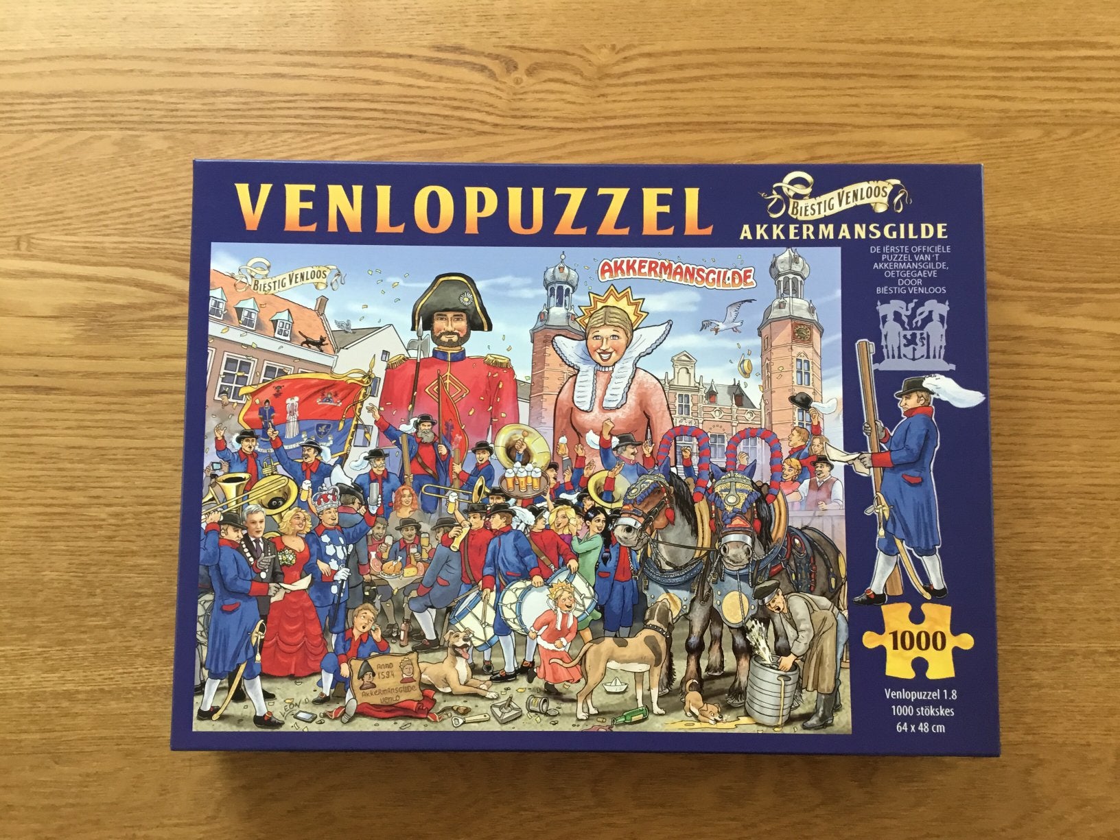 Venlopuzzel Akkermansgilde 1000 stukjes, Ophalen, 500 t/m 1500 stukjes, Zo goed als nieuw