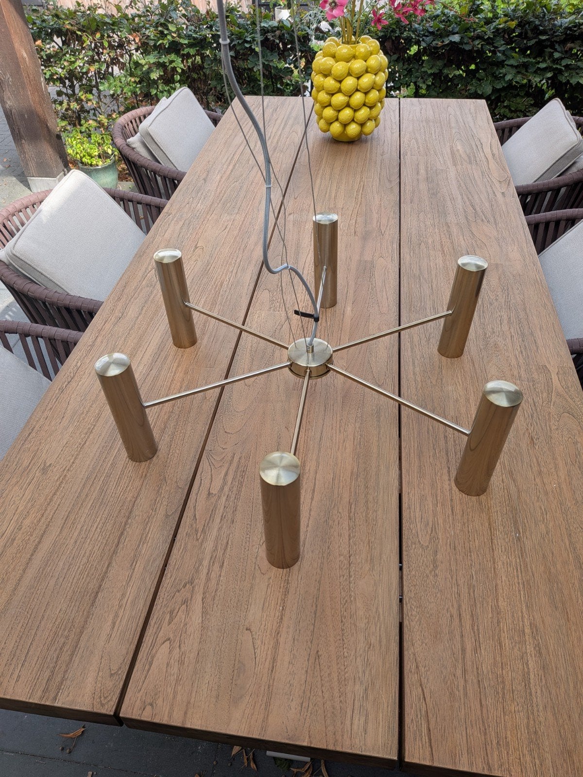 Moderne design hanglamp - Goudkleurig, Huis en Inrichting, Ophalen, E27 (groot), Zo goed als nieuw, Metaal