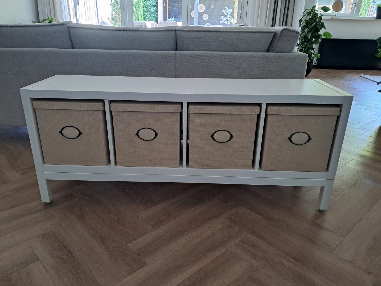 Ikea Kallax kast 147x59 cm met inzetboxen, zeer goede staat, Ophalen