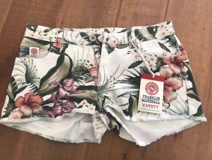 Franklin Marshall flower short S, Kort, Wit, Nieuw, Ophalen of Verzenden