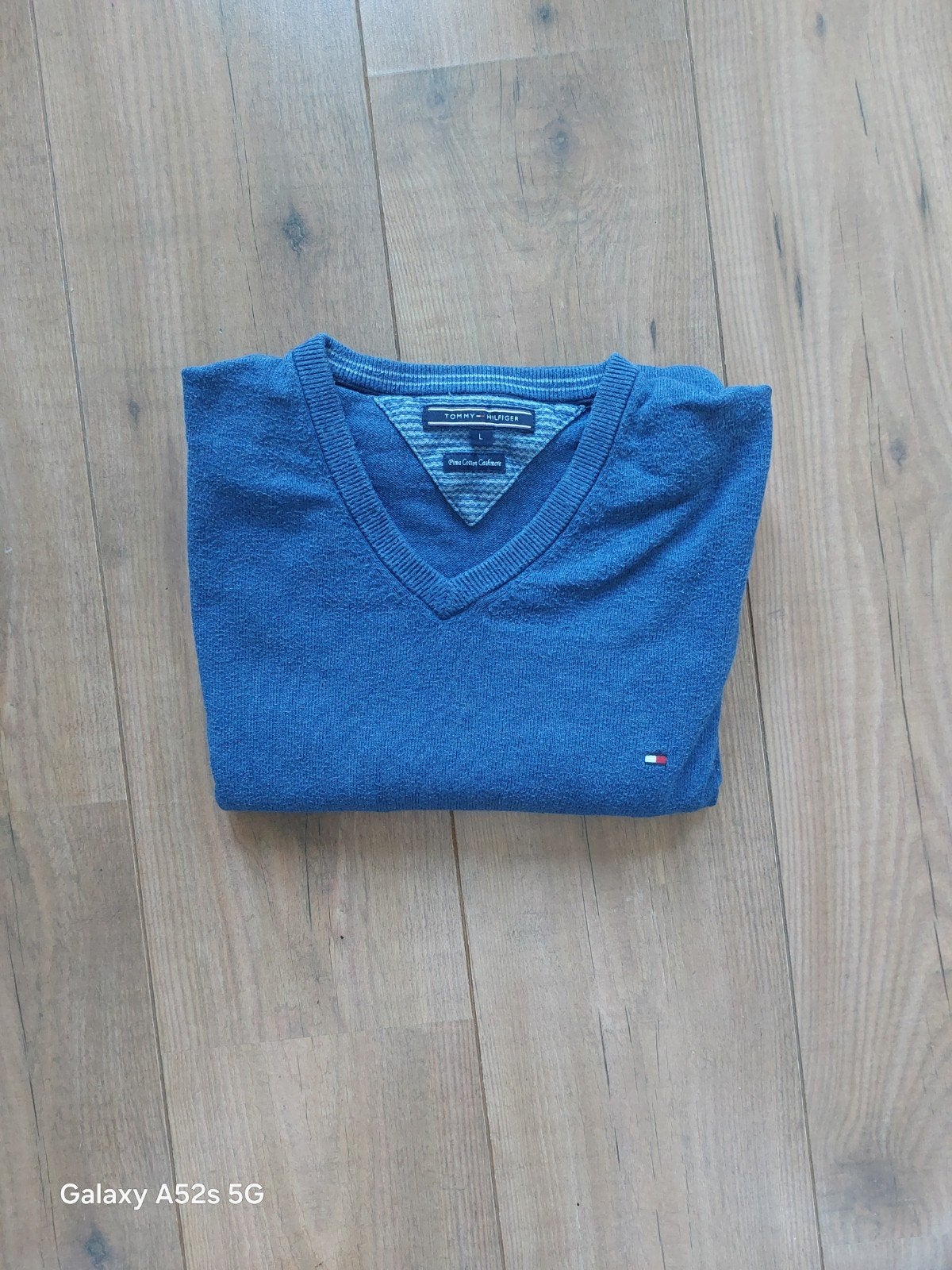 Tommy Hilfiger V-Neck Trui Blauw Maat L, Maat 52/54 (L), Blauw, Tommy Hilfiger, Ophalen of Verzenden