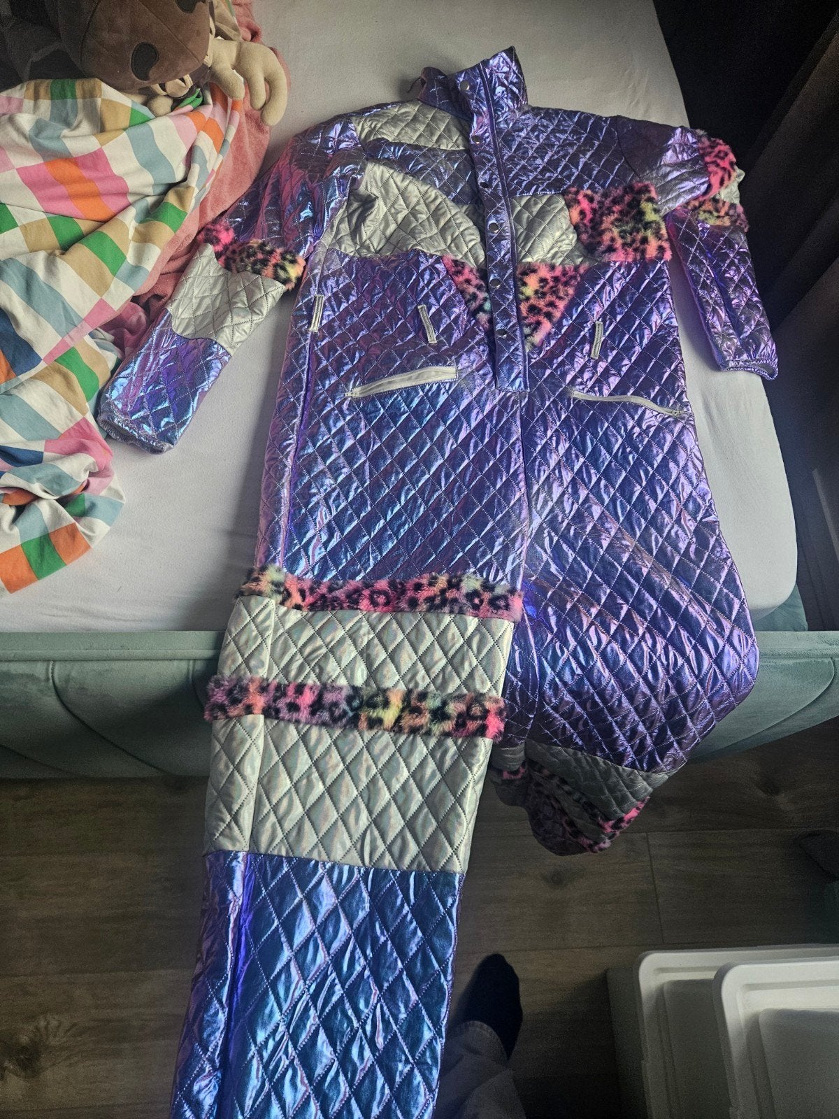 Hoofs Exclusive Holografisch Ski-pak met Luipaardprint, Kleding | Dames, Wintersportkleding, Maat 38/40 (M), Ophalen of Verzenden