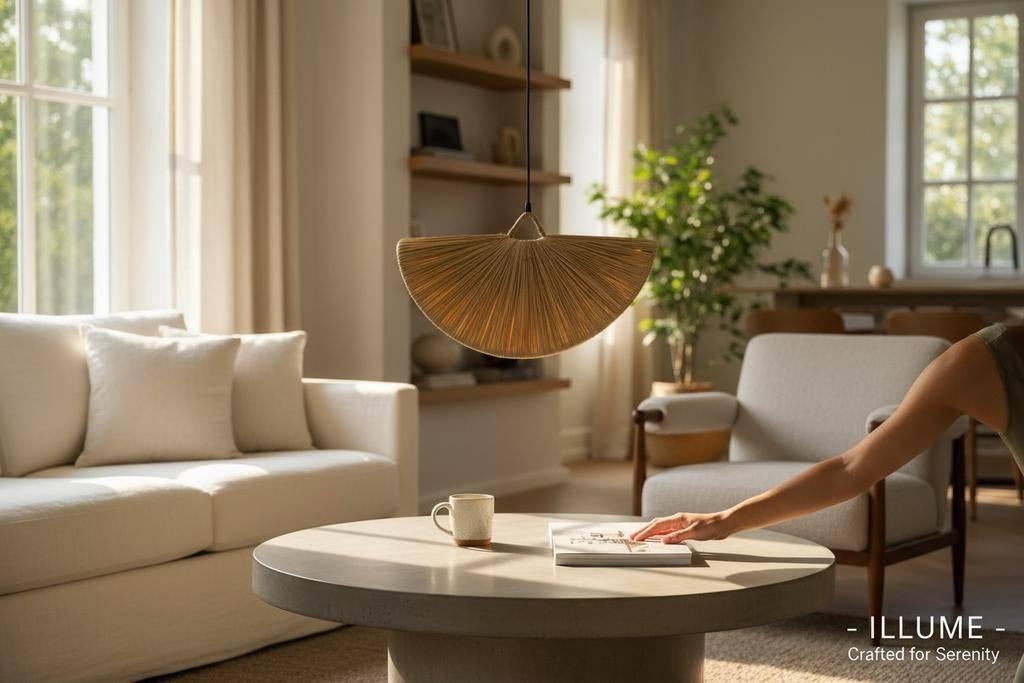 Nieuwe boho stro lampenkap / hoedlamp, Ophalen