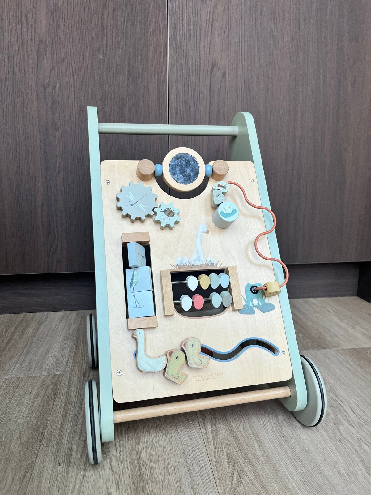 Little Dutch Houten Loopwagen met Activiteiten, Kinderen en Baby's, Speelgoed | Houten speelgoed, Ophalen, Zo goed als nieuw, Duw- of Trekspeelgoed