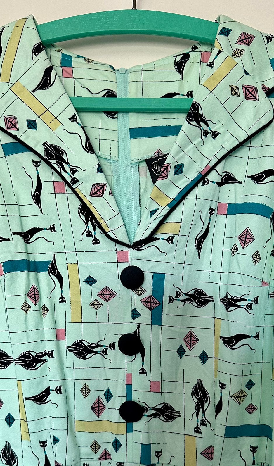 Voodoo Vixen Vintage Style Retro Swing Jurk maat M, Maat 38/40 (M), Ophalen of Verzenden, Zo goed als nieuw, Onder de knie