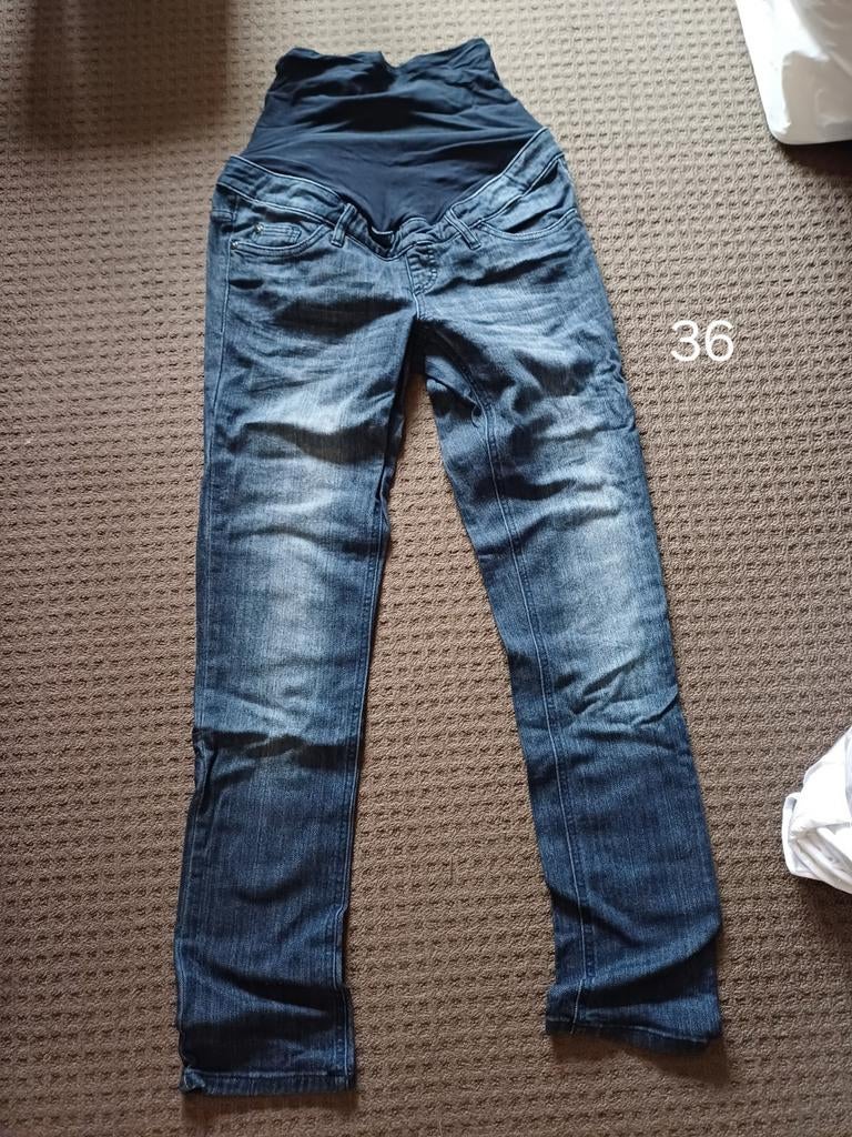 Pakket van 7 zwangerschapsbroeken, allemaal in maat S., Ophalen of Verzenden, Zo goed als nieuw, Broek of Spijkerbroek