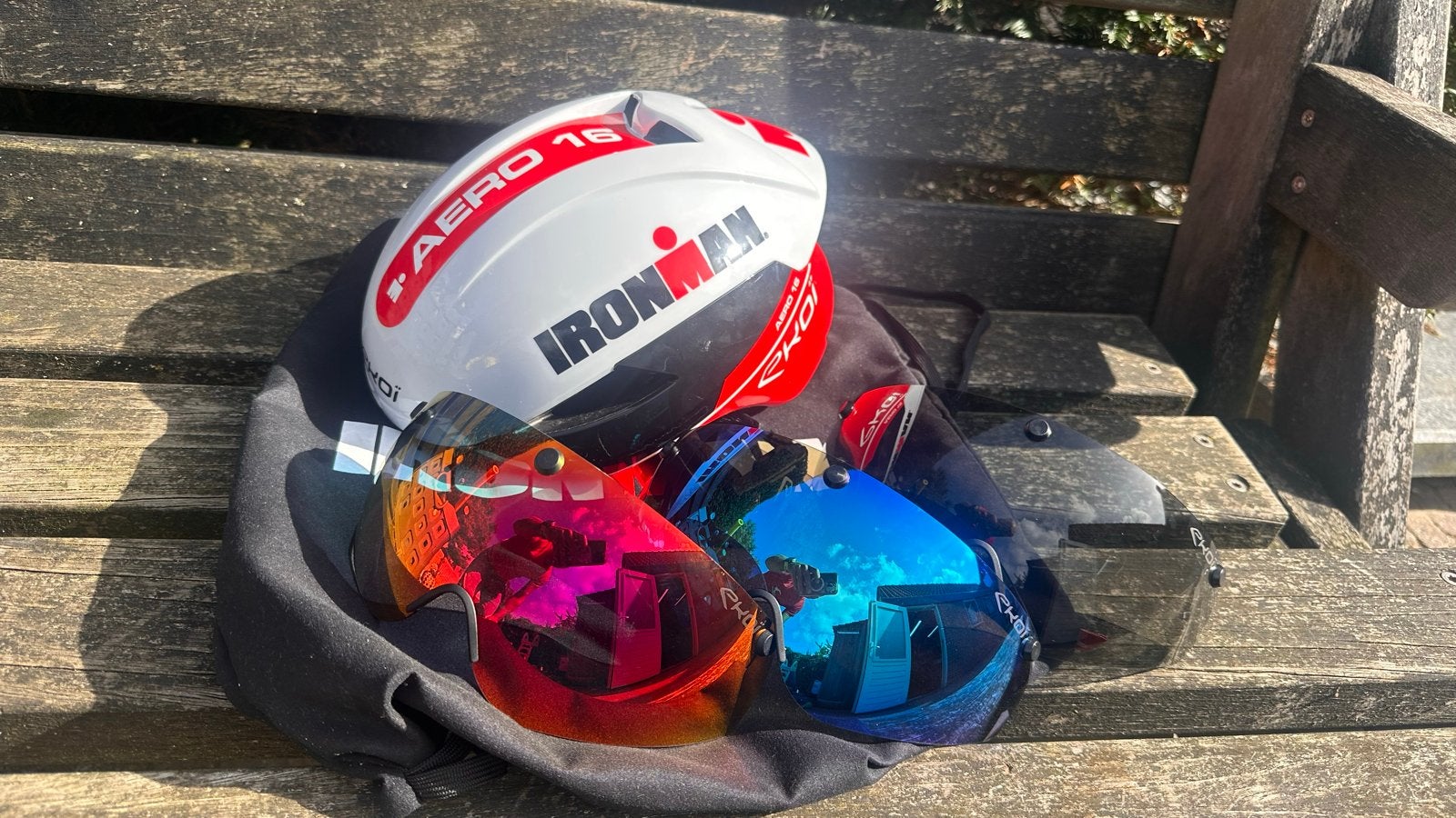 Ekoi Ironman Aero 16 Helm met 3 vizieren, Ophalen of Verzenden, Zo goed als nieuw, Overige maten, Heer of Dame