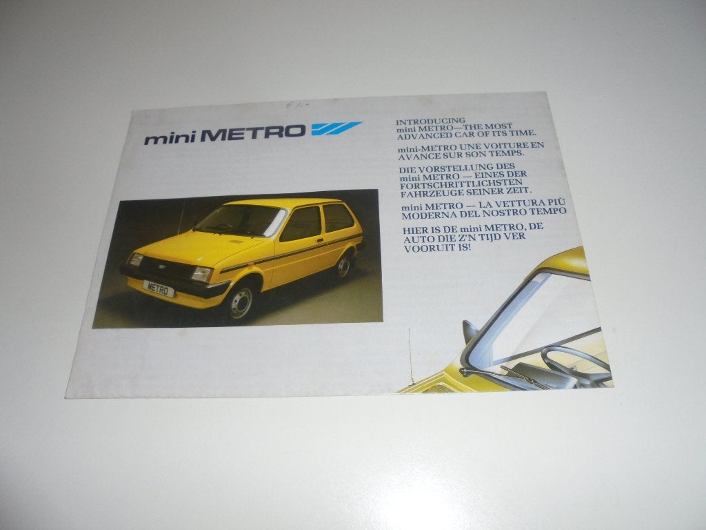 brochure Mini Metro, Ophalen of Verzenden, Gelezen, Overige merken