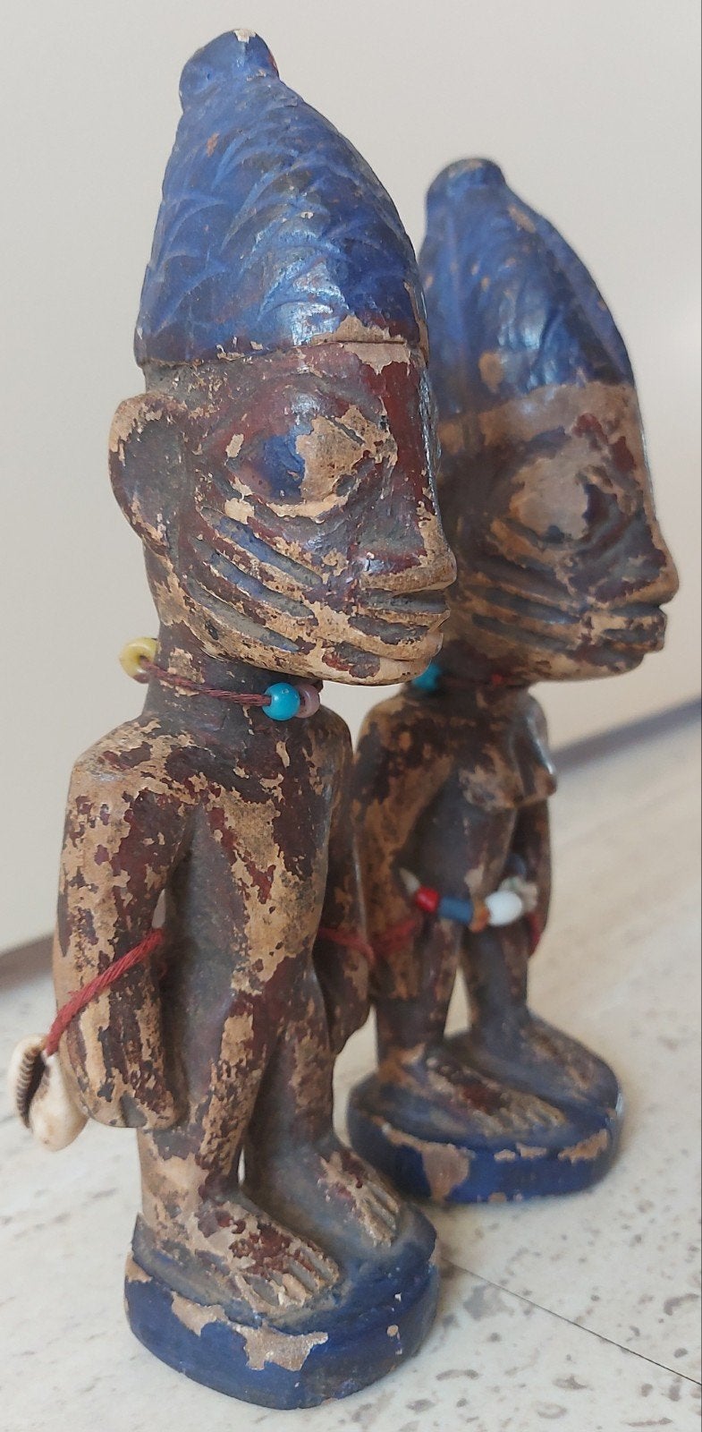 2 zeldzame afrikaanse tribal art  beeldjes ejebi yoruba, Antiek en Kunst, Ophalen of Verzenden