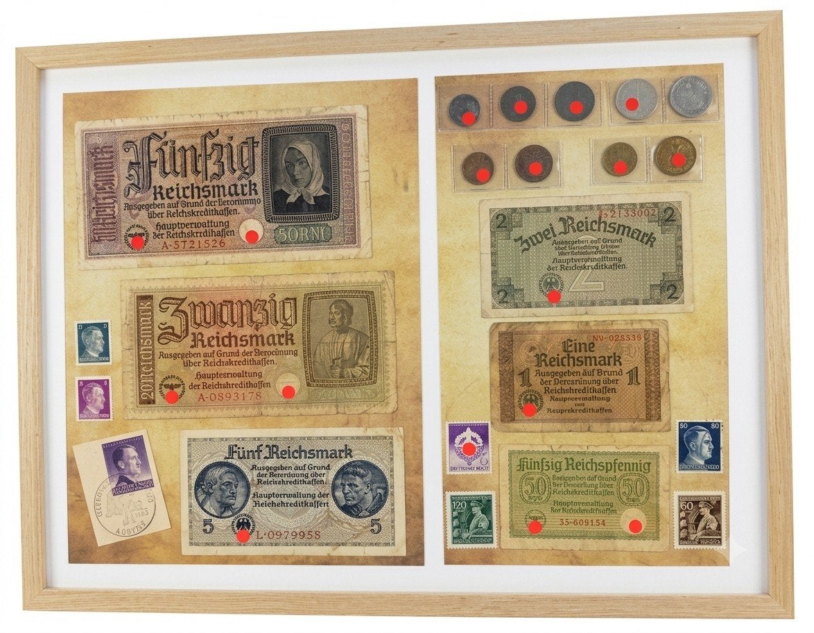 WO2 Duitse Reichskreditkassen Set: Biljetten, Munten & Zegel, Ophalen of Verzenden, Landmacht, Duitsland, Embleem of Badge