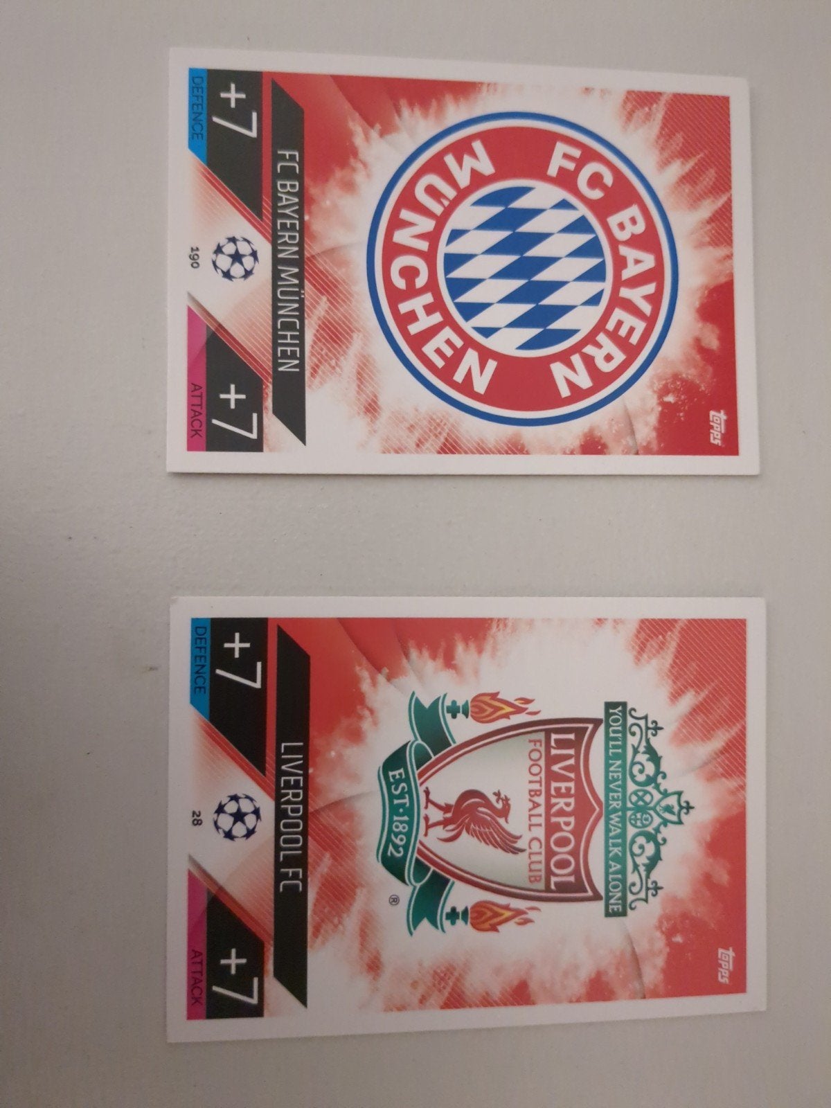 Topps Match Attax Kaarten: Bayern München & Liverpool FC, Ophalen of Verzenden, Gebruikt, Buitenlandse clubs, Spelerskaart