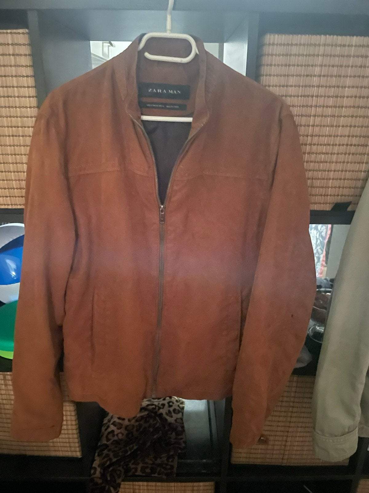 Zara Man suède-look jas - Maat M, Ophalen, Zo goed als nieuw, Maat 48/50 (M), Bruin