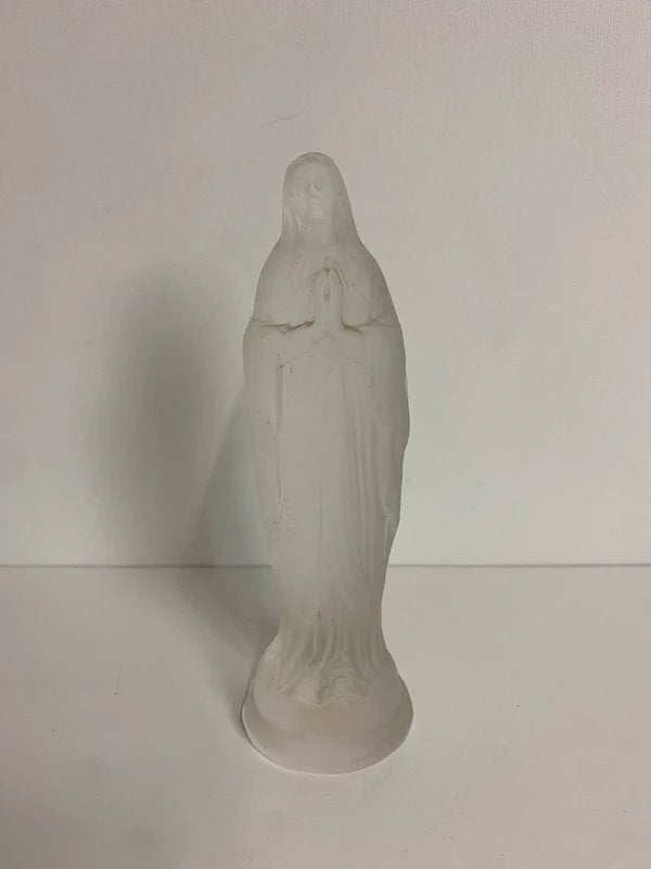 Maria beeldje – matglas / Bohemia glas, Ophalen of Verzenden, Gebruikt, Religie