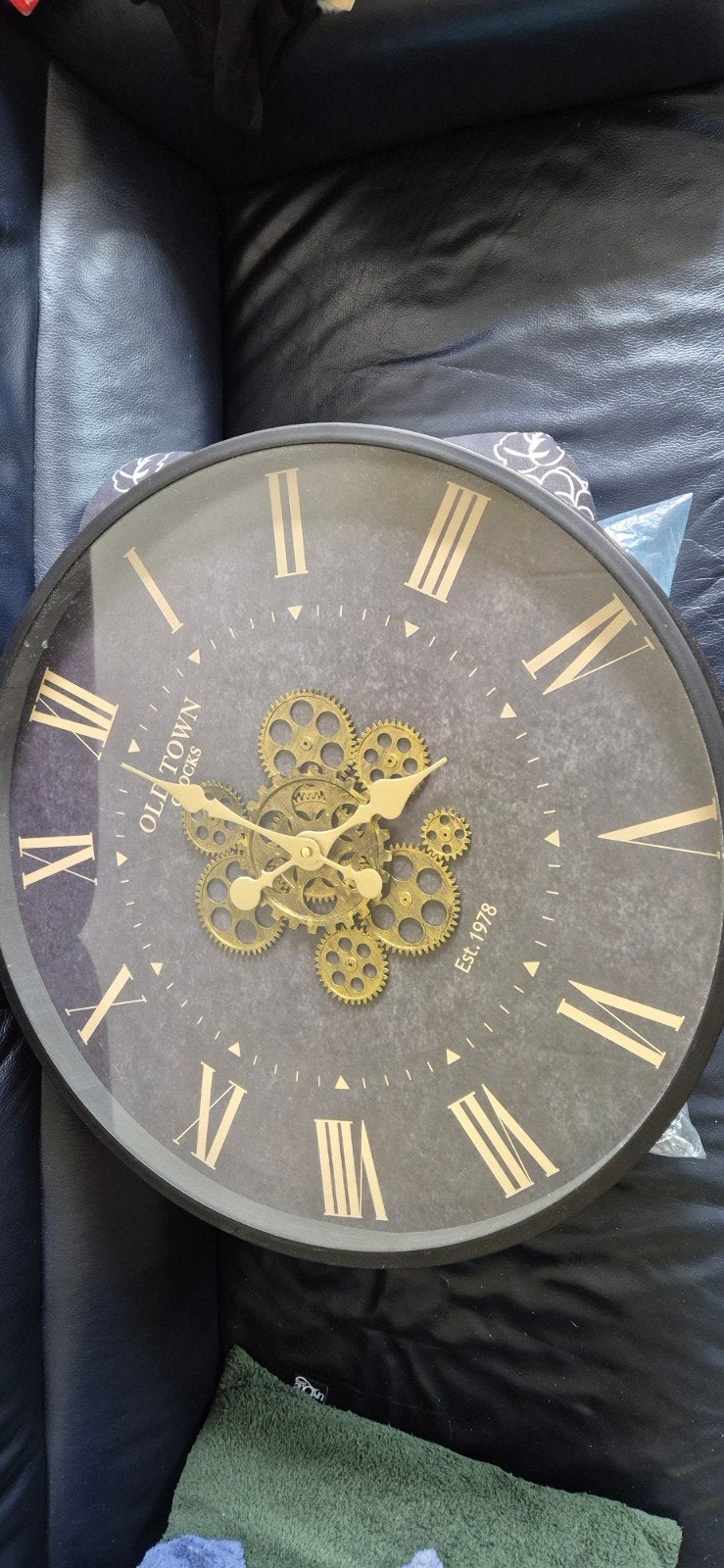 Grote Wandklok met Zichtbaar Uurwerk - Old Town Clocks, Ophalen of Verzenden, Zo goed als nieuw, Wandklok
