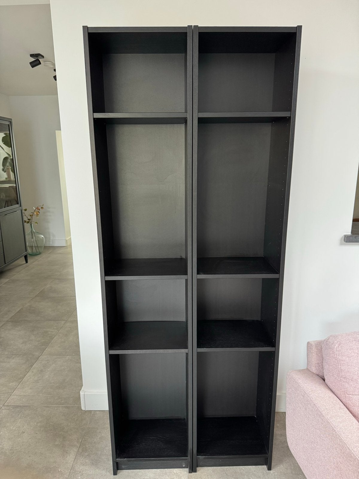 2x IKEA Billy Boekenkast Zwart - Zo goed als nieuw, Huis en Inrichting, Ophalen, Zo goed als nieuw, Overige houtsoorten, Met plank(en)