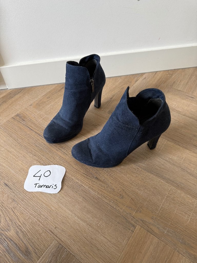 Heel goed navy blauw Tamaris enkel laarsjes 40 rits + hak, Tamaris, Blauw, Lage of Enkellaarzen, Ophalen of Verzenden