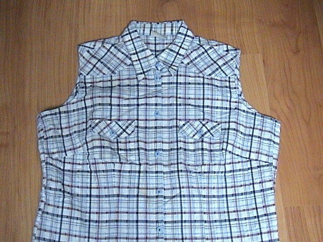 C&A blauw / rood / wit geruite / geblokte blouse maat 46 XL, Wit, Maat 46/48 (XL) of groter, Ophalen of Verzenden, Gedragen