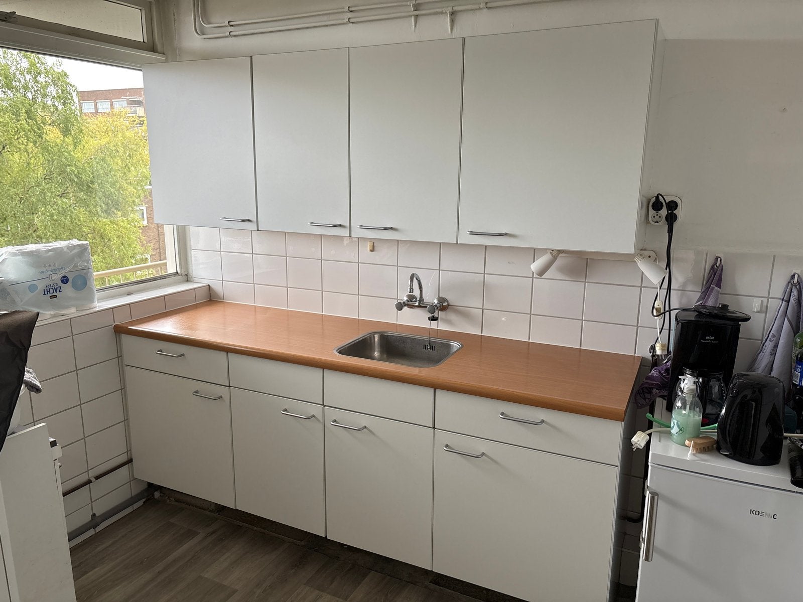 Bruynzeel keuken 2120 mm, zelf demonteren en ophalen, Ophalen, Gebruikt, Wit, Enkelwandige keuken