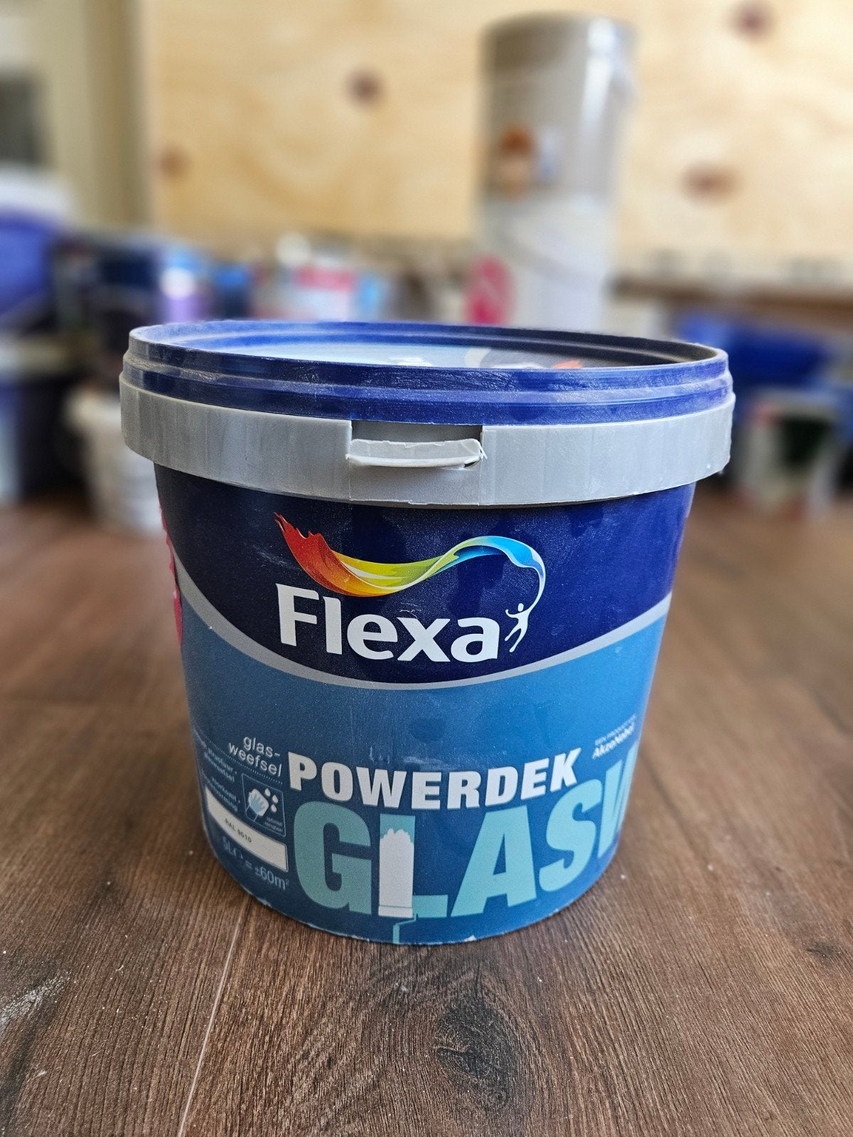 Flexa Powerdek Glasweefsel Verf RAL 9010 - Ongeveer 80% vol, 5 tot 10 liter, Wit, Ophalen of Verzenden, Verf