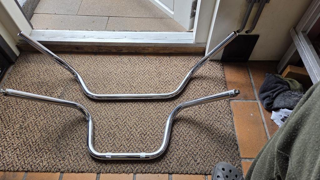 Motorstuur chopper. 1inch 25,4mm. (Cruiser stuur verkocht), Ophalen of Verzenden, Gebruikt