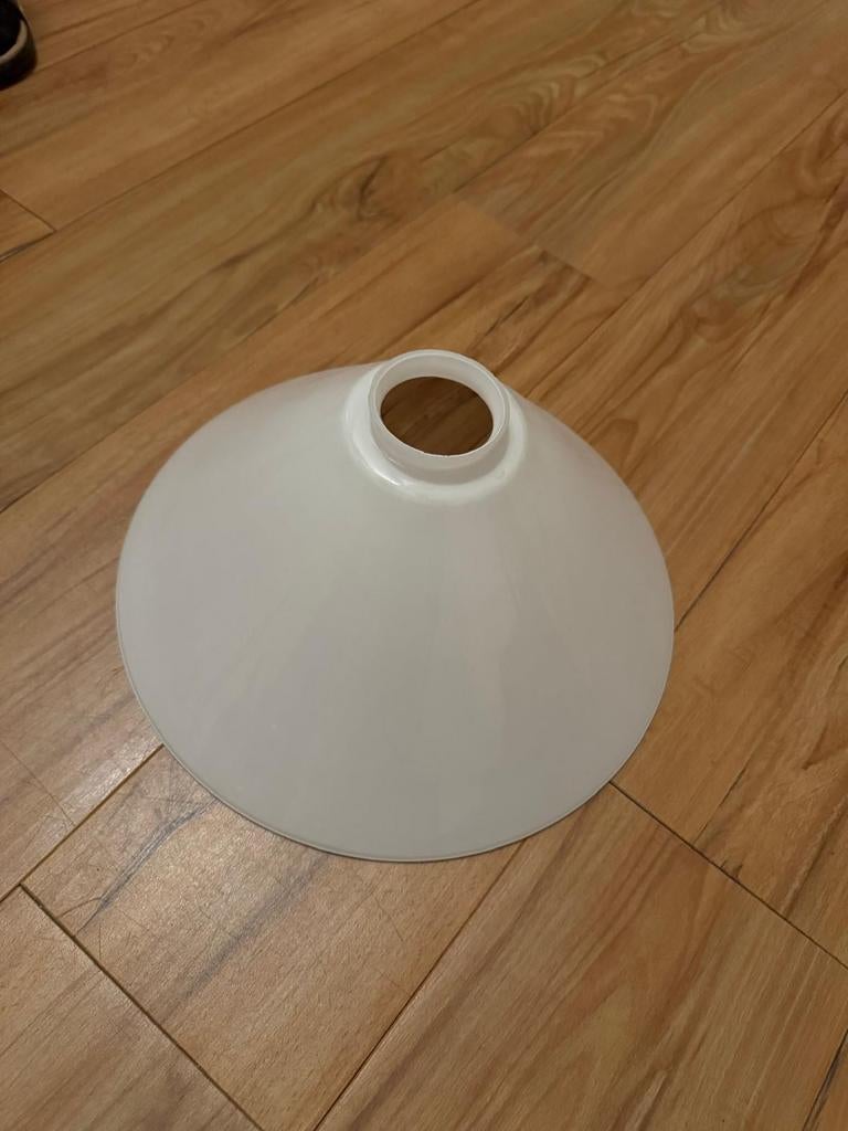 Melkglas lampenkap - diameter 30cm, Ophalen, Modern, Klassiek, Gebruikt, Wit