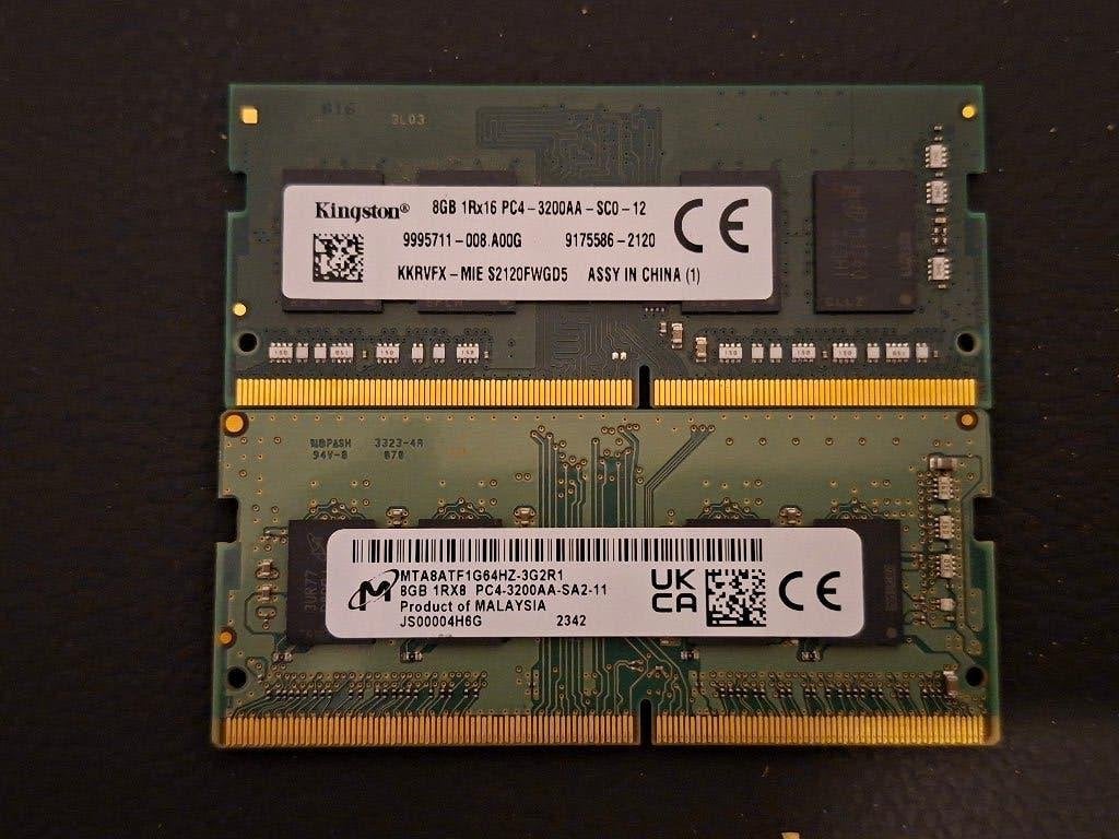 16GB 2x8GB DDR4-3200 SODIMM Micron Kingston laptop, Ophalen of Verzenden, DDR4, Laptop, 16 GB