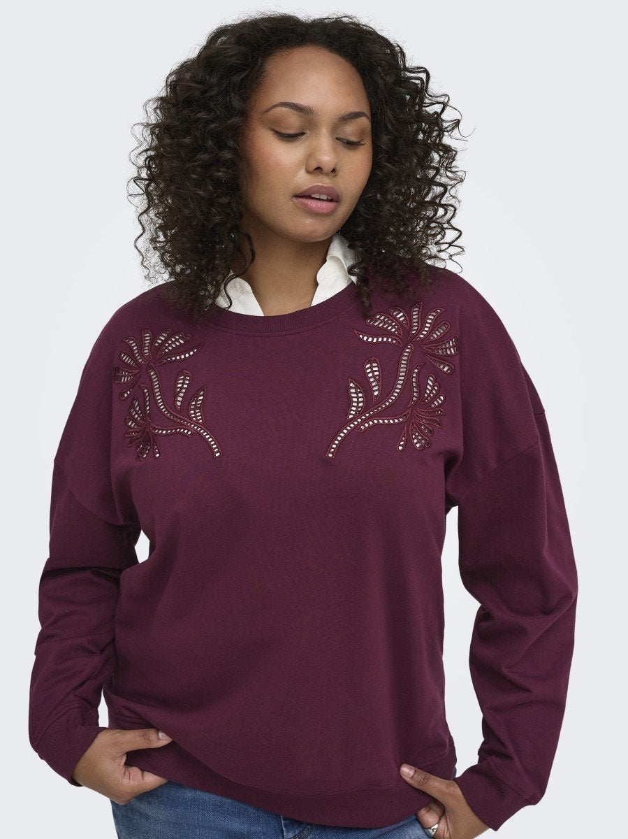 Bordeaux sweater Carleonora van Only Carmakoma Maat 50/52, O, O, Blauw, O