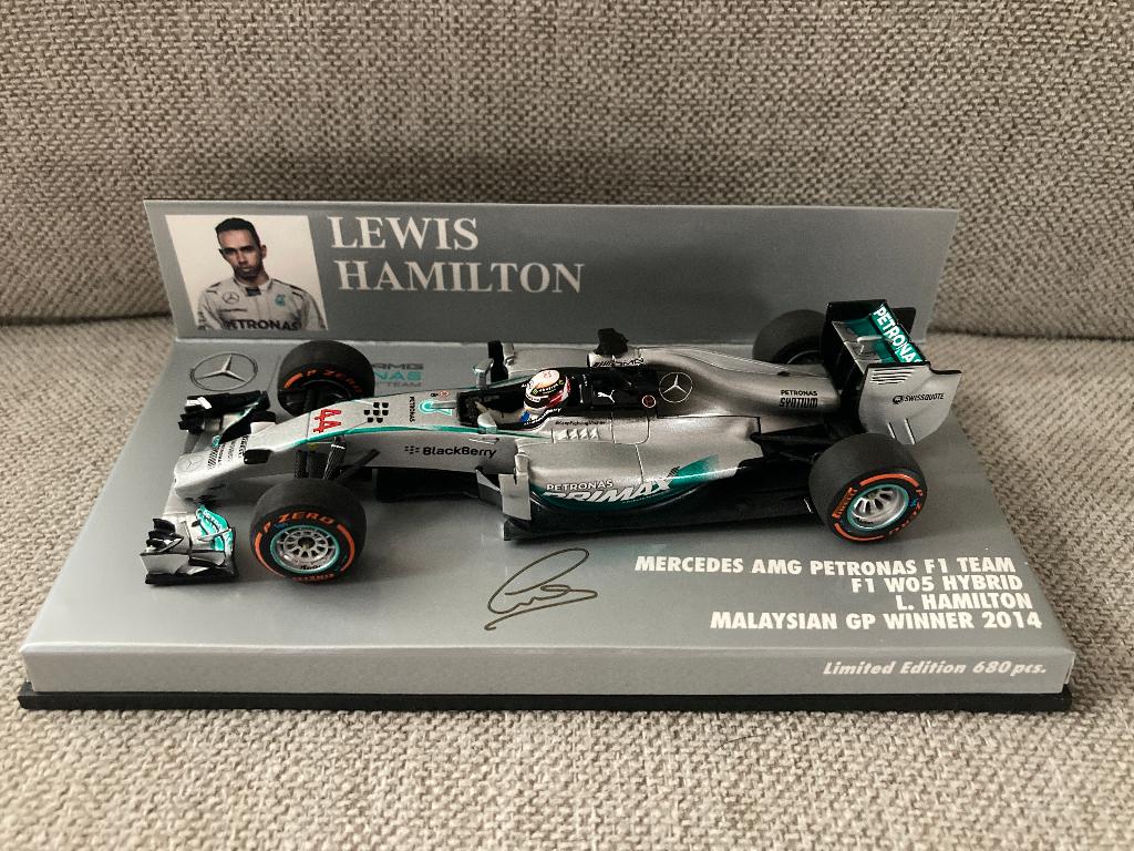 ✅ Lewis Hamilton 1:43 Winner Malaysian GP 2014 Mercedes F1, Ophalen of Verzenden, Nieuw, Formule 1