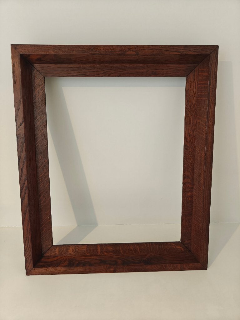 Massief Eikenhouten Schilderijlijst /Spiegellijst 52 x 43 cm, Bruin, Gebruikt, Schilderijlijst, Ophalen of Verzenden