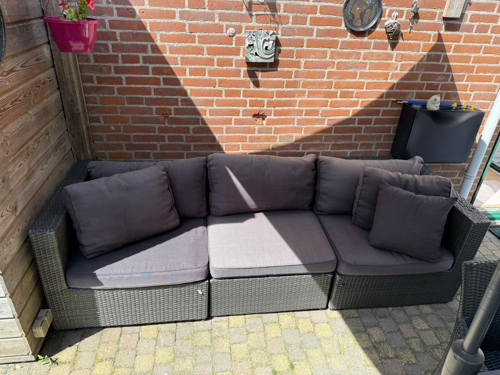 Tuinset 1 bank en 1 stoel, Ophalen, Gebruikt, Bank, 5 zitplaatsen