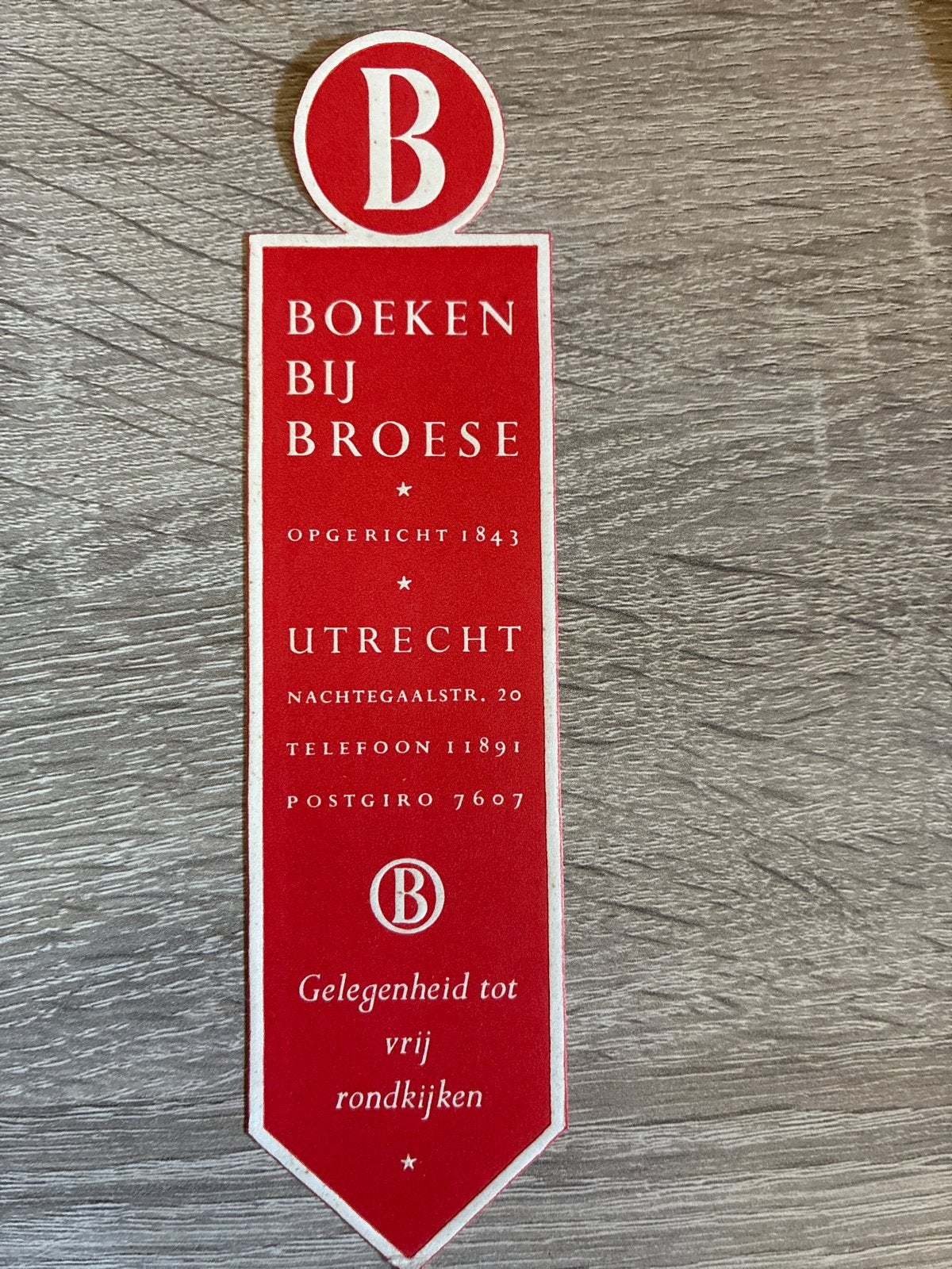 Vintage boekenlegger Boeken bij Broese Utrecht, Ophalen of Verzenden, Zo goed als nieuw