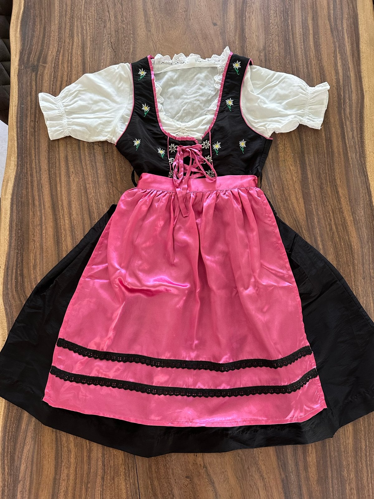 Dirndl jurk German Wear, maat 36, Zwart, Ophalen of Verzenden, Zo goed als nieuw, Knielengte