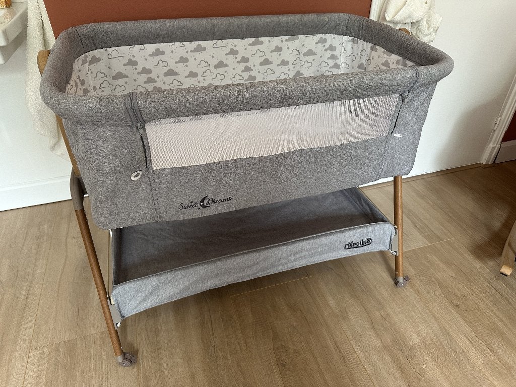 Chipolino co-sleeper Sweet Dreams - lichtgrijs, Ophalen, Zo goed als nieuw, Wieg