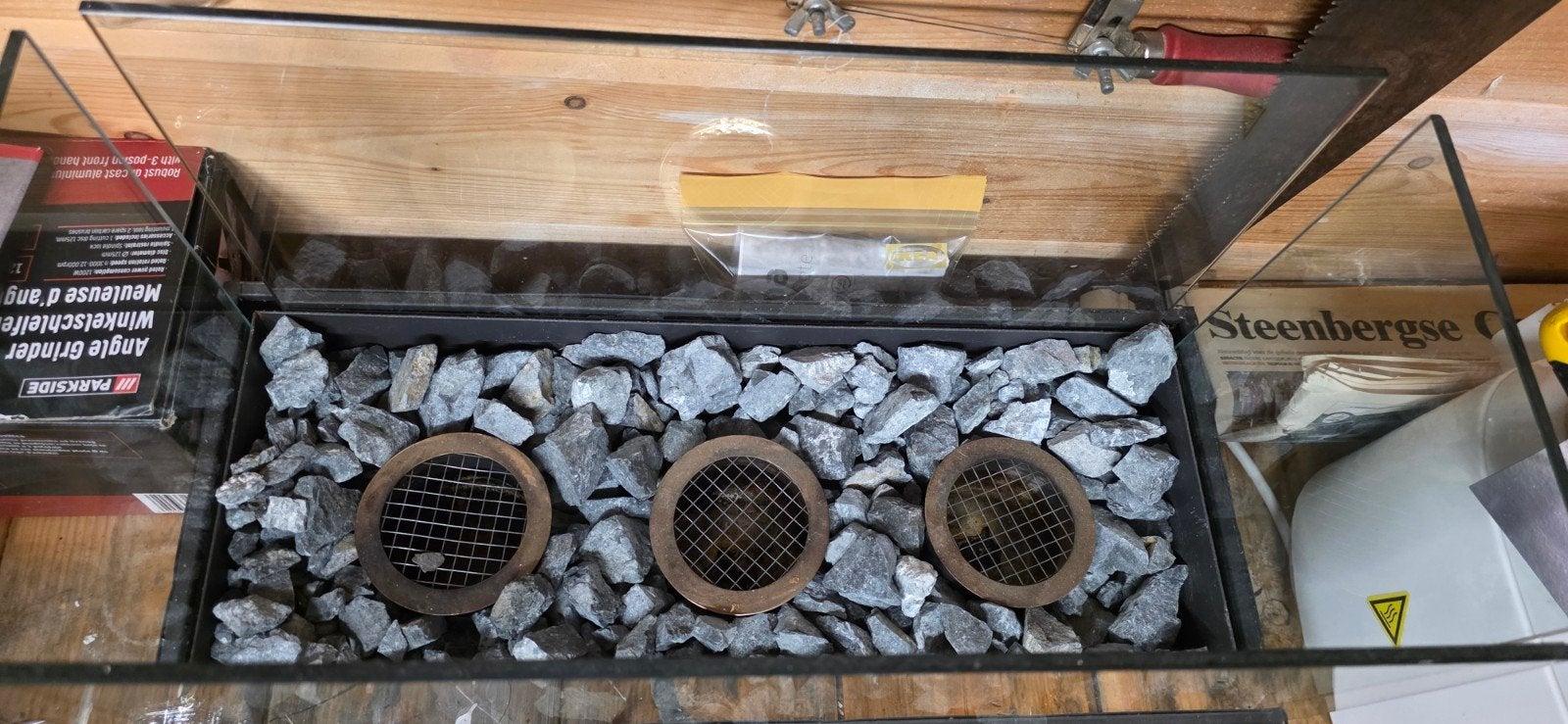 Tafelhaard met 3 gelpotjes, Ophalen, Gebruikt, Vrijstaande haard, Gelhaard