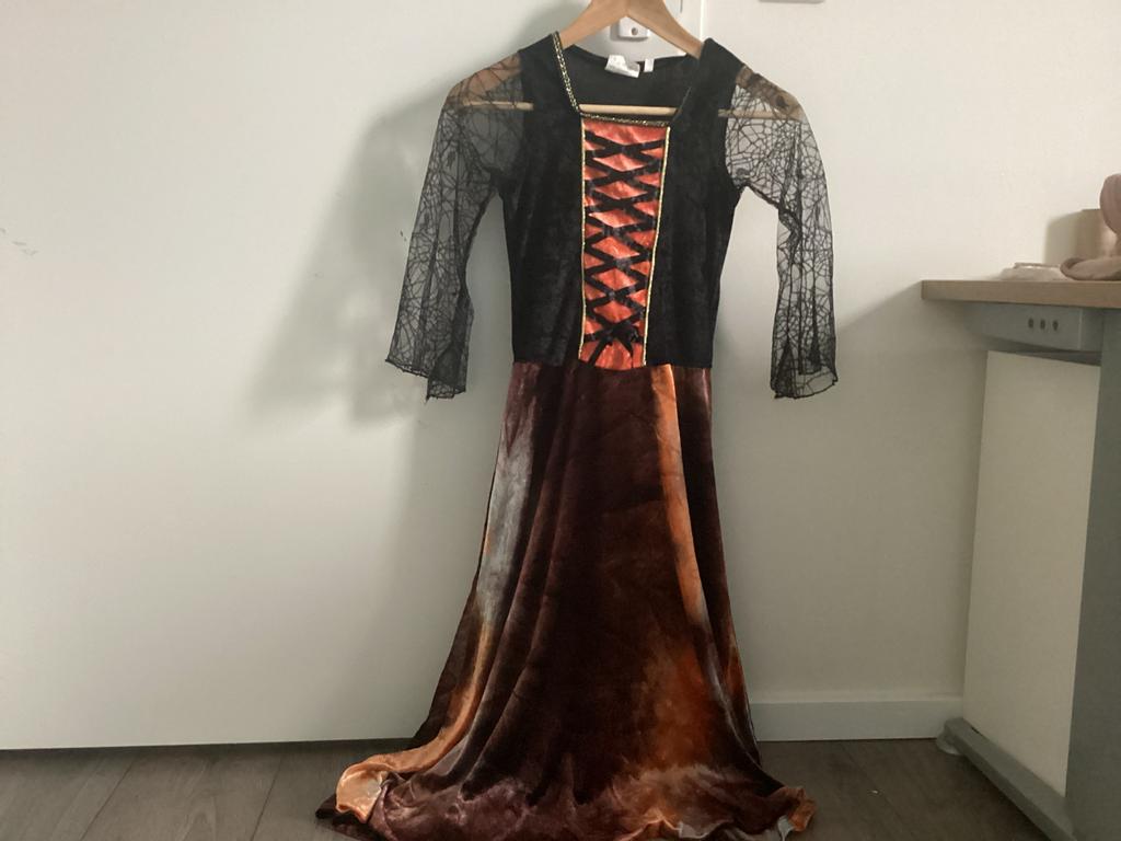 Heksenjurk halloween kinderen, Ophalen of Verzenden, Gebruikt, 122 t/m 128, Meisje