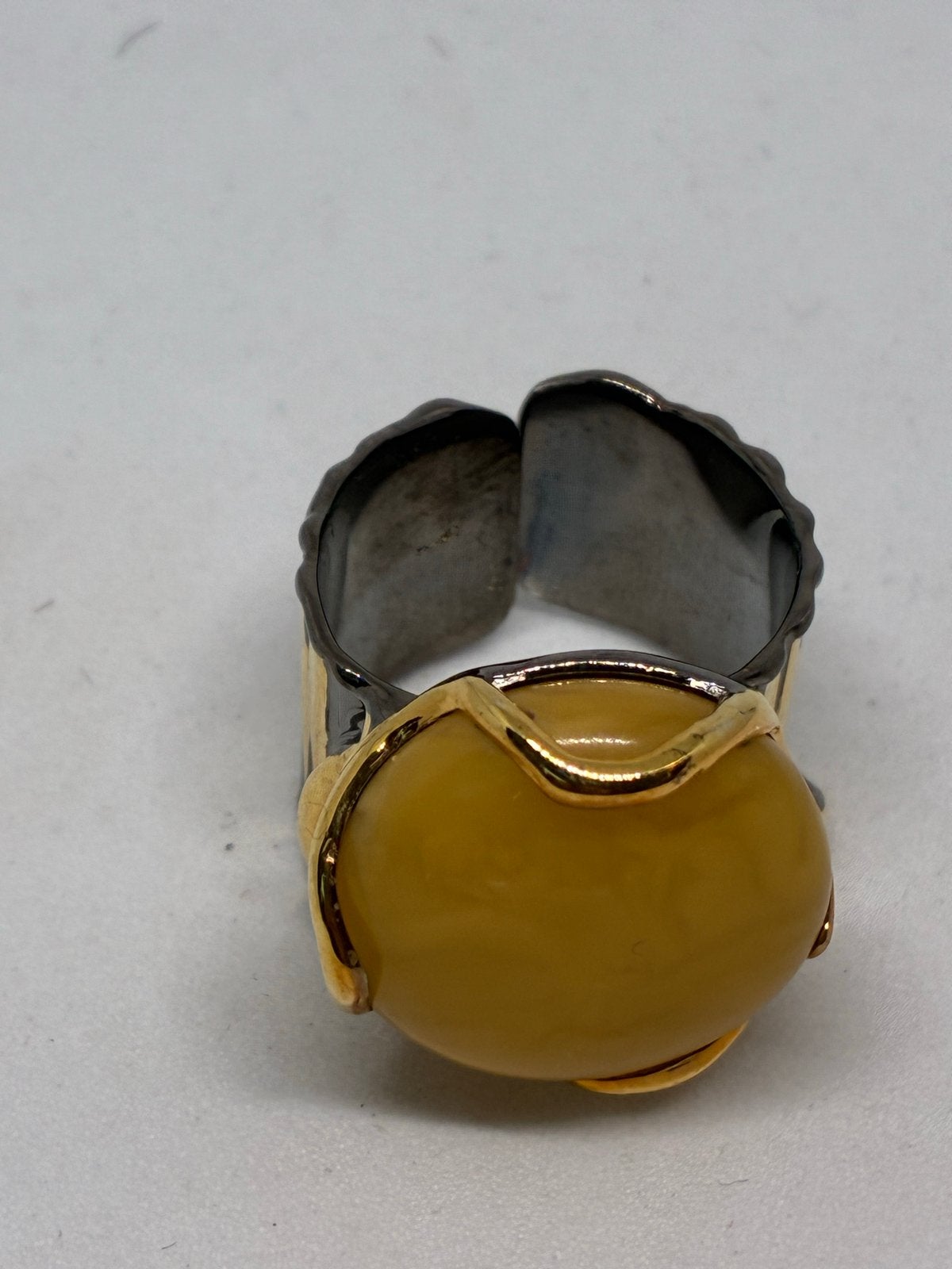 Zilveren ring met natuurlijke amber / barnsteen, Zilver en edelstenen, Info@zilver.com, Geel, Nieuw