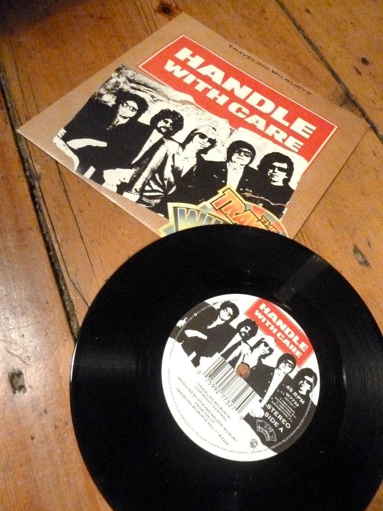 single Bob Dylan Traveling Wilburys Handle With Care UK, Ophalen of Verzenden, Gebruikt, Pop