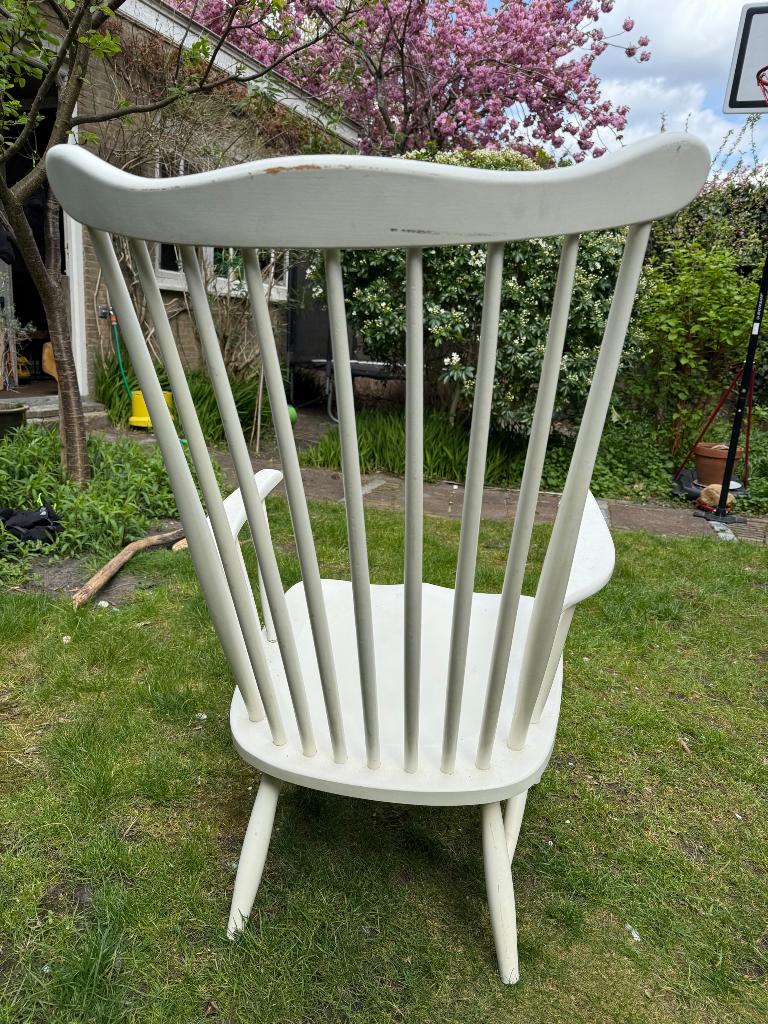 Originele wit houten spijlen stoel, Ophalen, Gebruikt, Wit, Eén