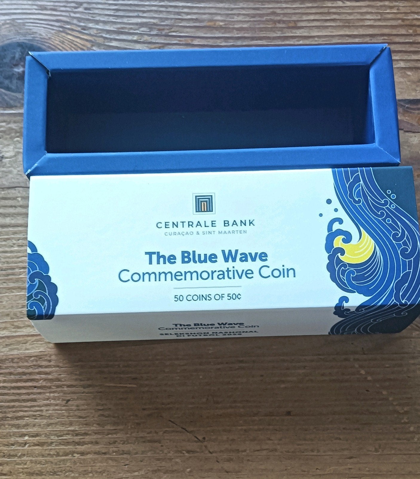 Curaçao doosje van de 50 cent rol The Blue Wave, Postzegels en Munten, Ophalen of Verzenden, ½ gulden