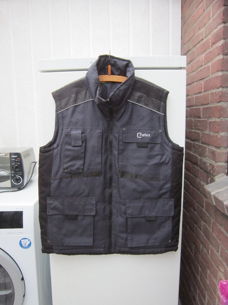Bodywarmer, Donkerblauw, zwarte details. Maat S, Merk Cratex, Kleding | Heren, Bodywarmers, Zo goed als nieuw, Maat 46 (S) of kleiner