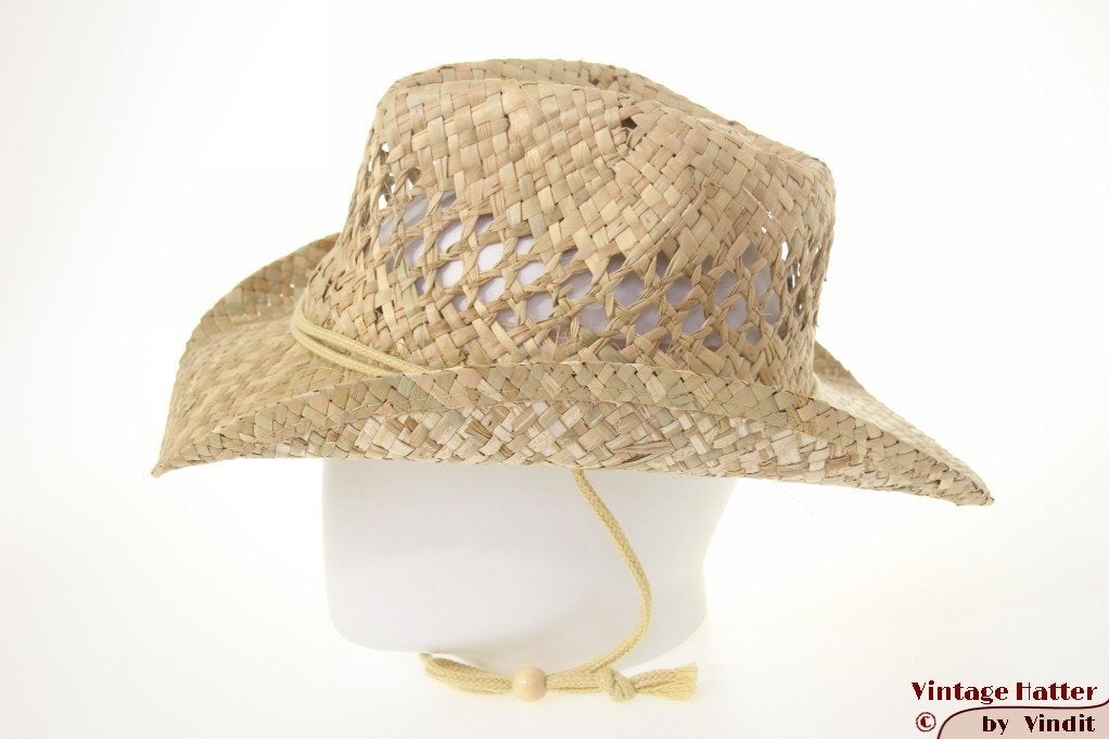 Zomer westernhoed Hawkins natuurlijk stro 55-60 nieuw unisex, Ophalen of Verzenden, Nieuw, One size fits all, Hoed