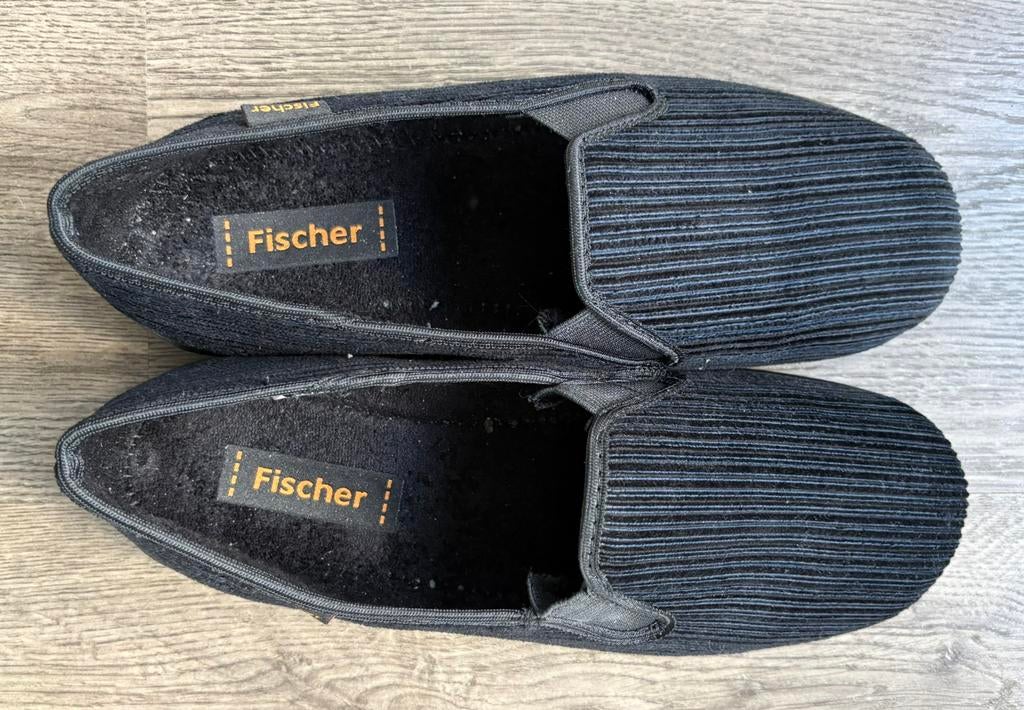 Fischer pantoffels maat 43, Blauw, Ophalen of Verzenden, Zo goed als nieuw, Pantoffels of Sloffen