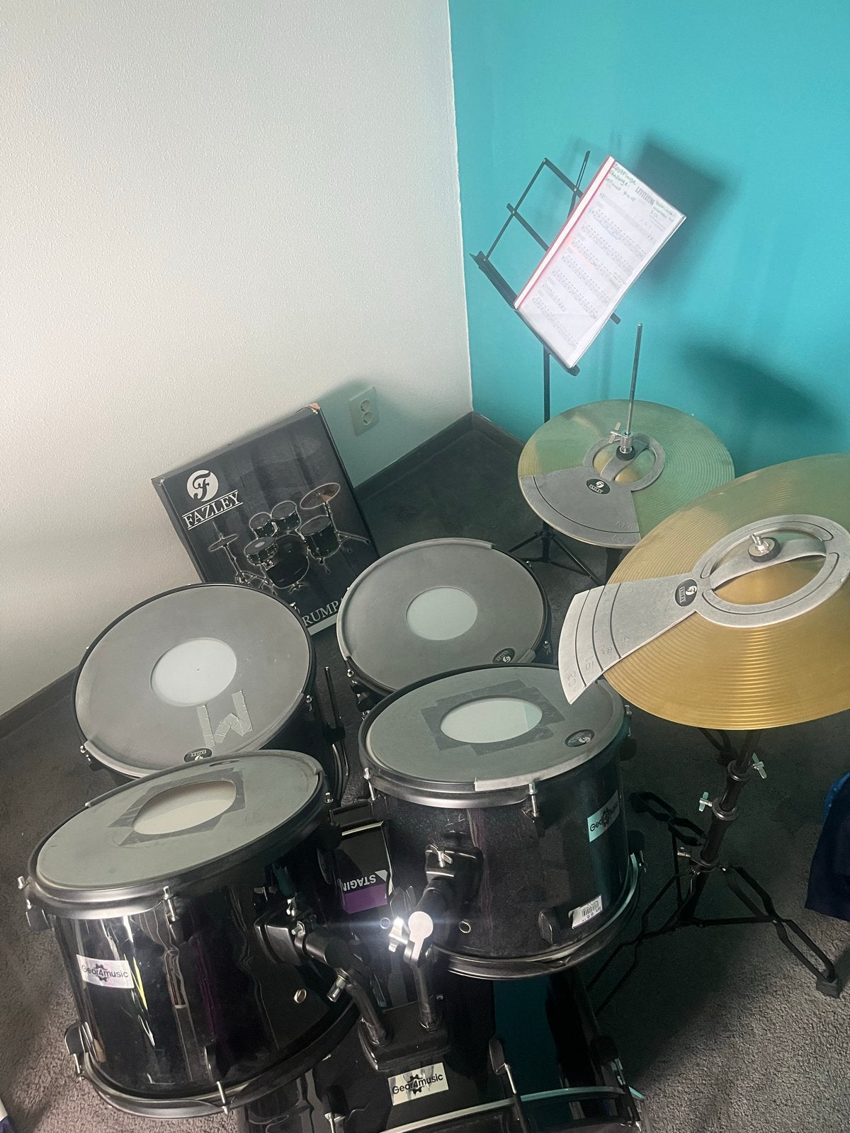 Drumstel Gear4Music met Fazley drum pads, Ophalen, Zo goed als nieuw, Overige merken