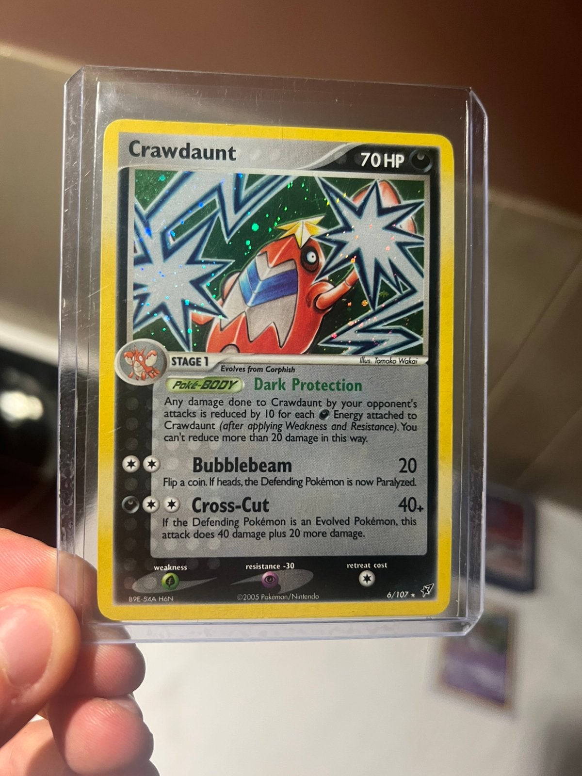 Pokemon kaart Crawdaunt #6 holo, Ophalen of Verzenden, Zo goed als nieuw