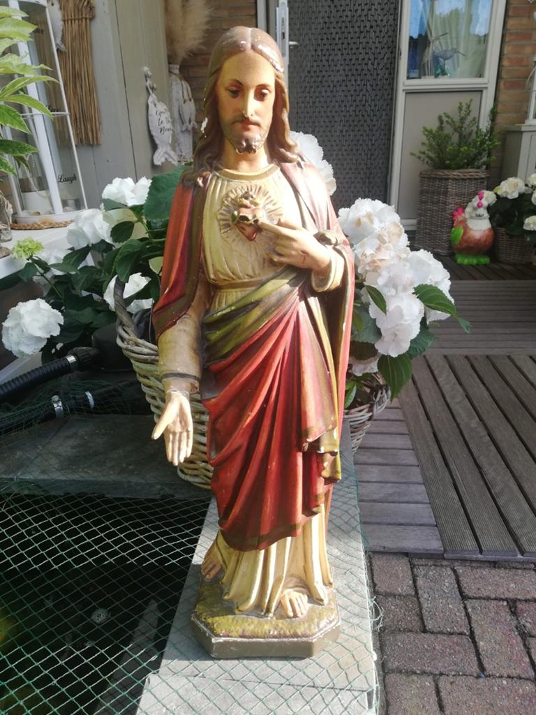 Jezus Heilig Hart Beeld - Gips - 53 cm, Ophalen of Verzenden
